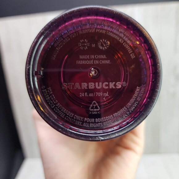 Starbucks Studded Berry Plum Grid Disco Tumbler Holiday Cold Cup 24 oz - Picture 8 of 10